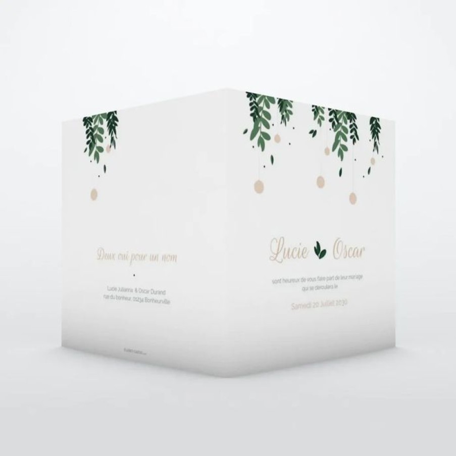 New Planet cards Faire-Part Mariage Cannage Et Herbes Folles