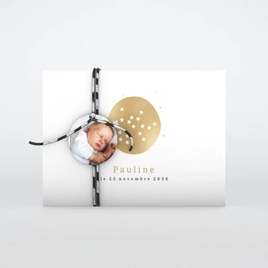 New Planet cards Faire Part Naissance Petit Medaillon Constellation Sagittaire