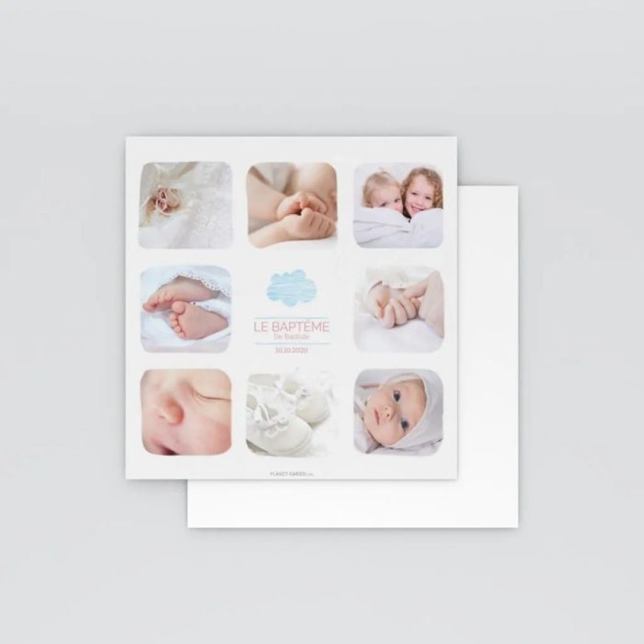 New Planet cards Faire Part Bapteme Nuage De Coton