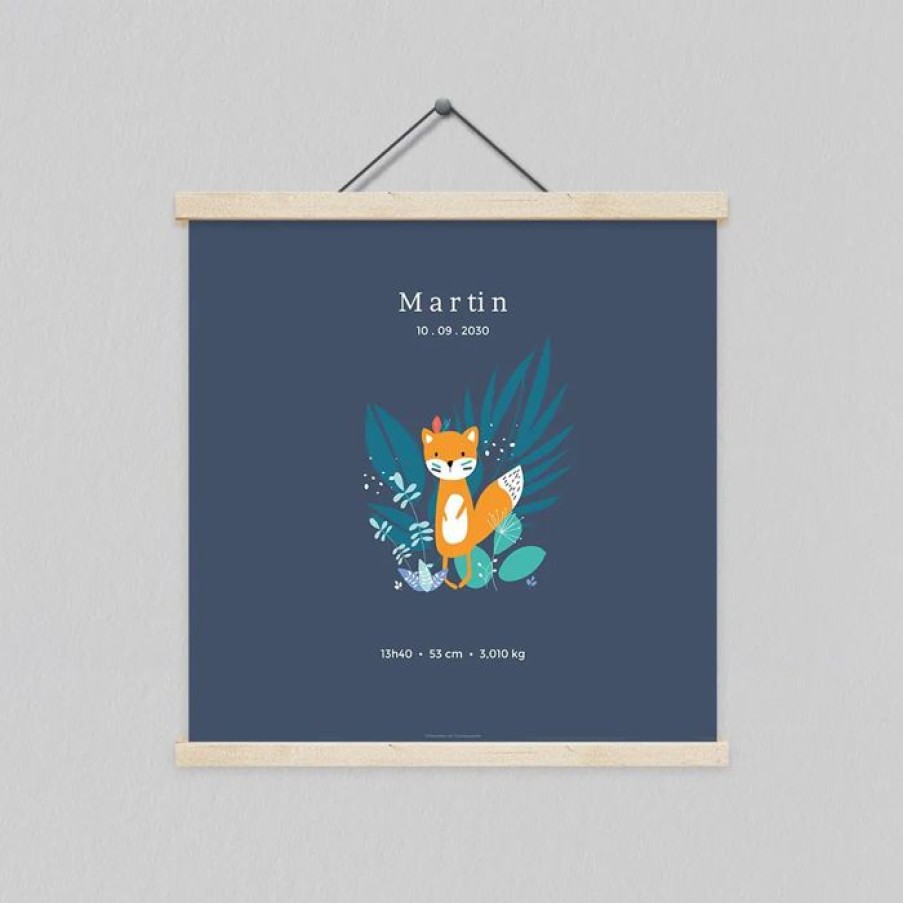 Clearance Planet cards Affiche Naissance Renard 40X40