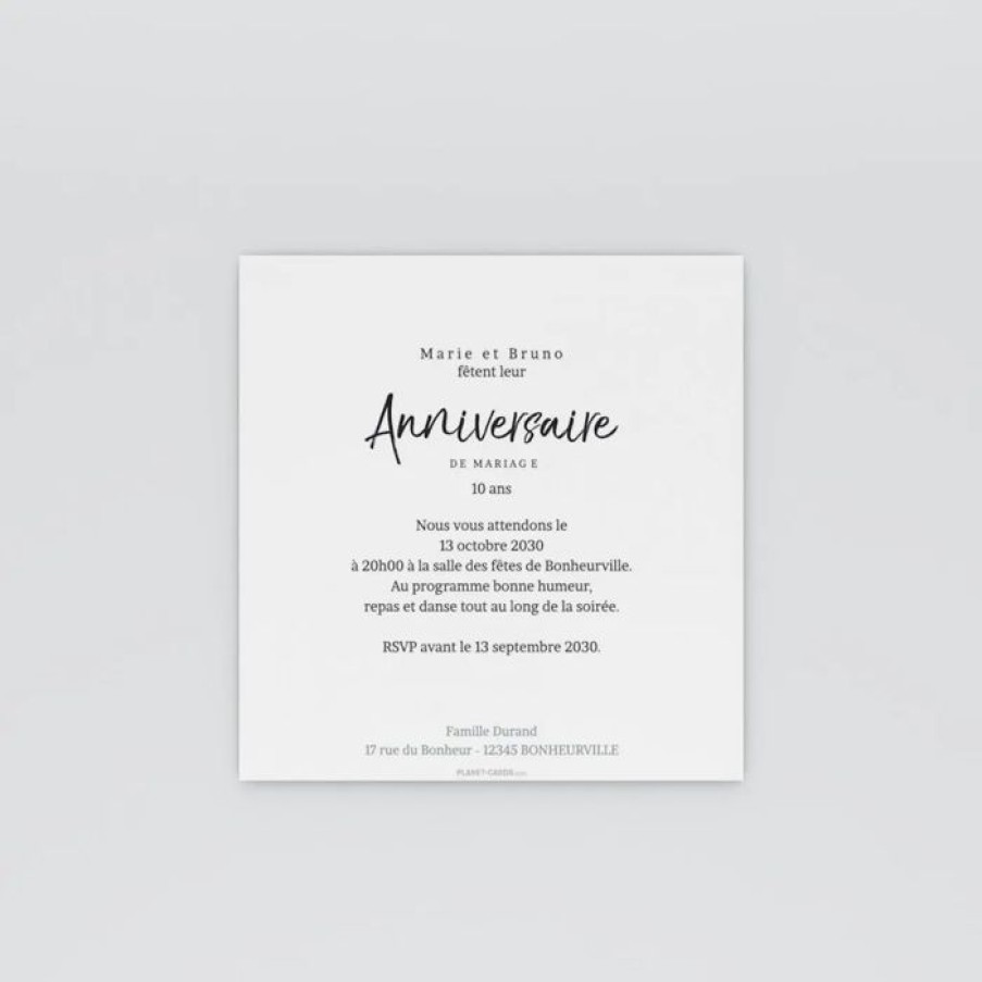 Hot Planet cards Carte Invitation Anniversaire De Mariage Simple Elegant