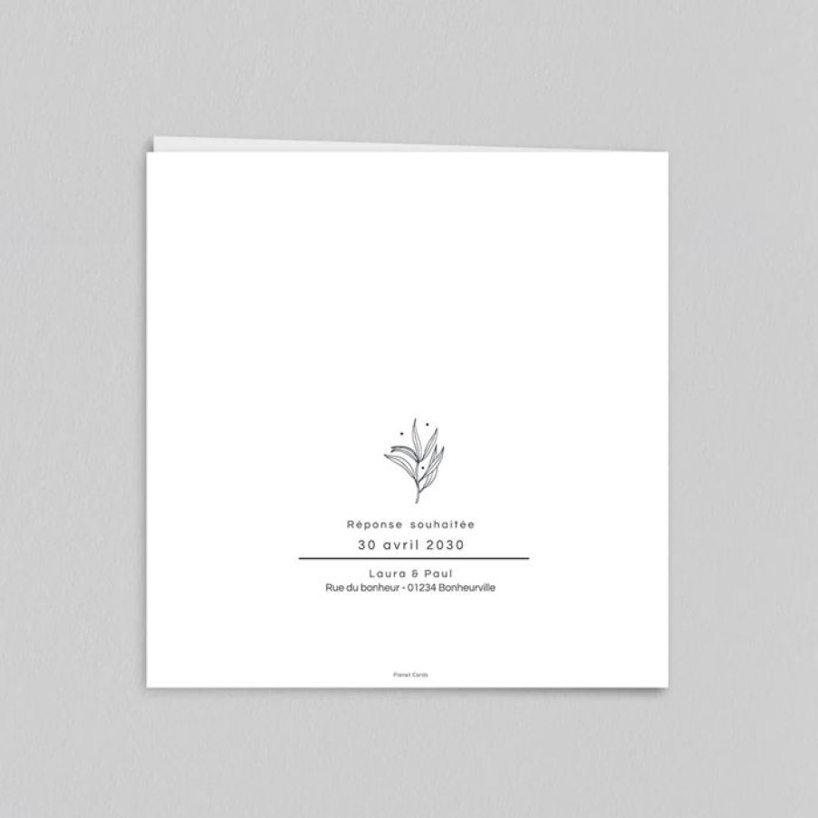 Clearance Planet cards Faire-Part Mariage Delicate Feuille