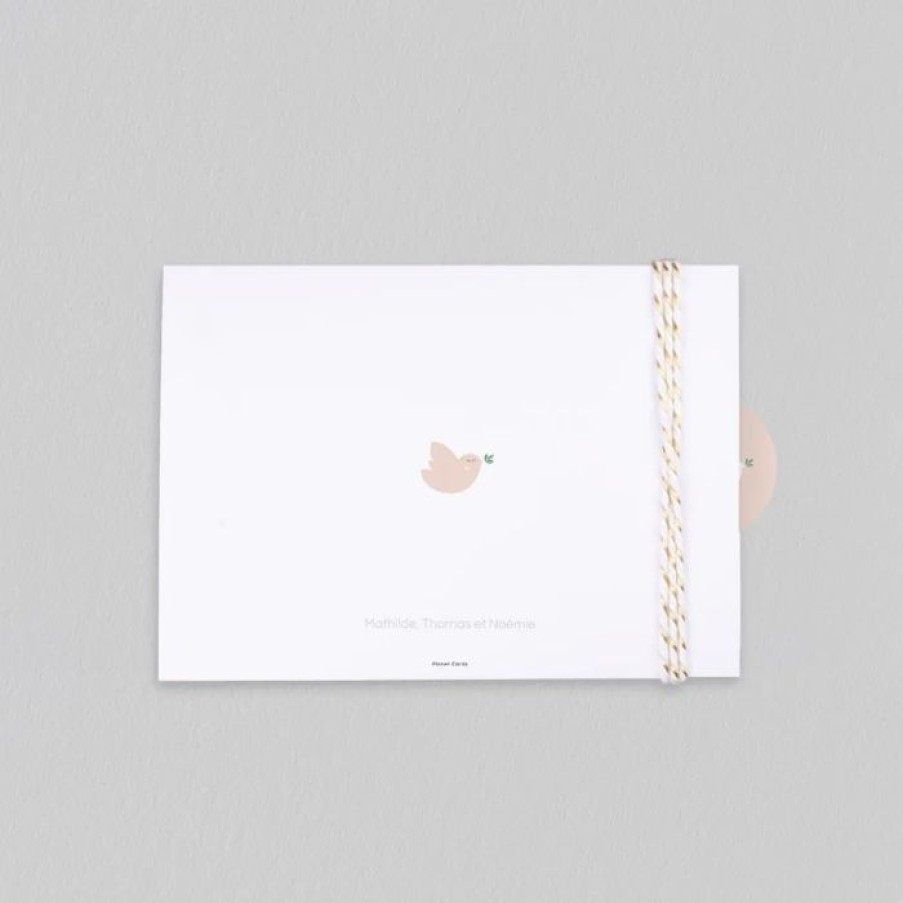 Wholesale Planet cards Faire Part Bapteme Colombe Et Brin De Feuille