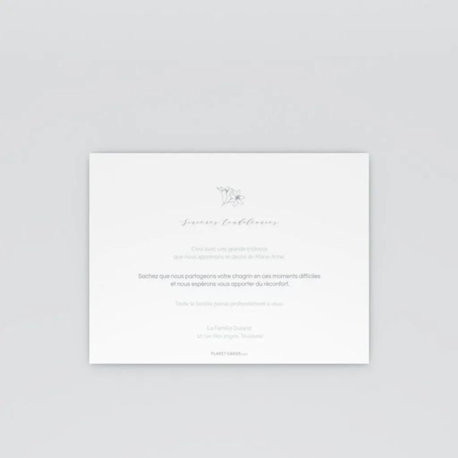 Best Planet cards Carte De Condoleances Universel Cadre Blanc