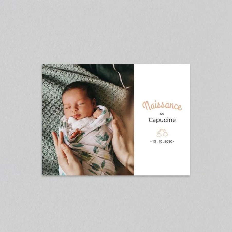 New Planet cards Faire Part Naissance Notre Petit Arc En Ciel