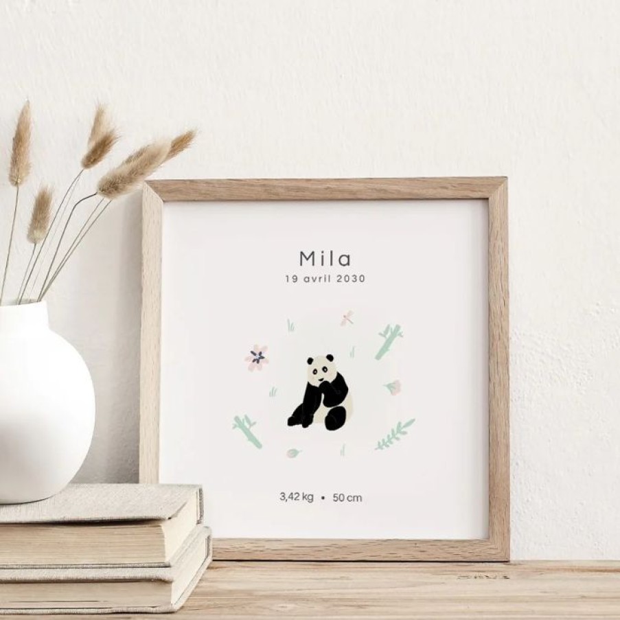 New Planet cards Affiche Naissance Bienvenue Petit Panda 30X30