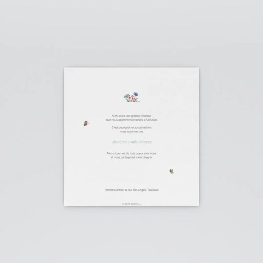 Hot Planet cards Carte De Condoleances Universel Bleuets