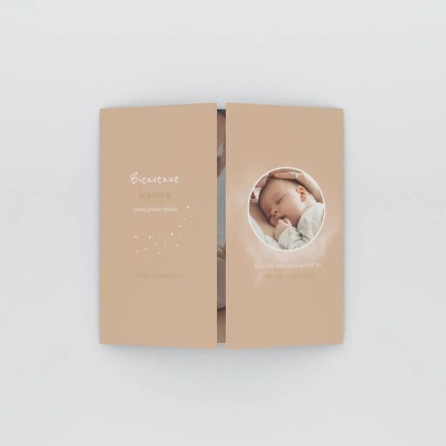 Online Planet cards Faire Part Naissance Etoiles Et Cosmos Fille