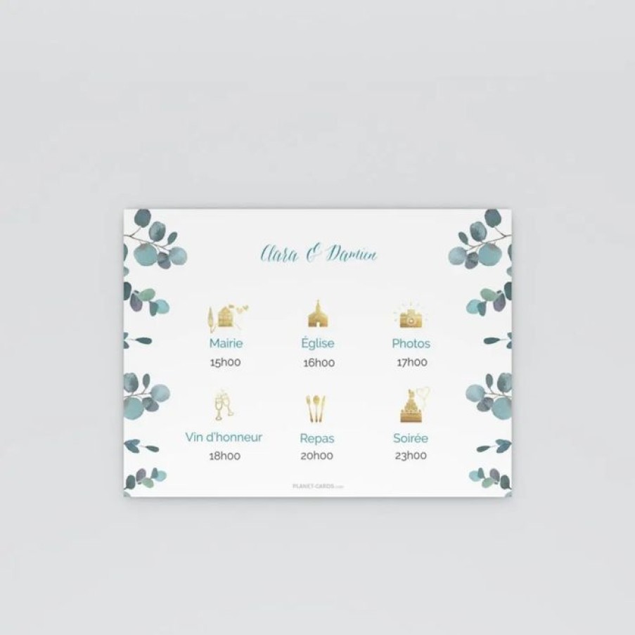Best Planet cards Programme De Mariage Amour Eucalyptus