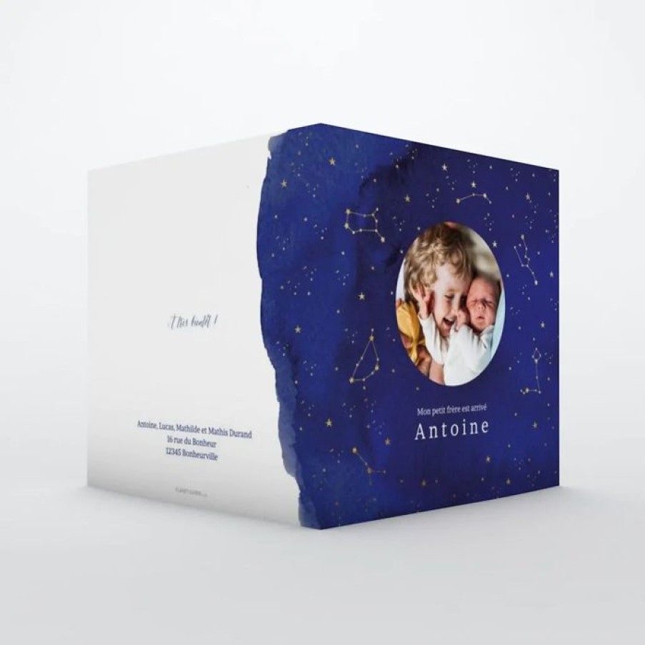 Online Planet cards Faire Part Naissance Leur Univers Lunaire