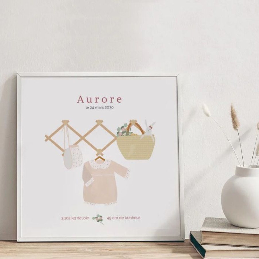 Wholesale Planet cards Affiche Naissance Layette Suspendue Fille 40X40