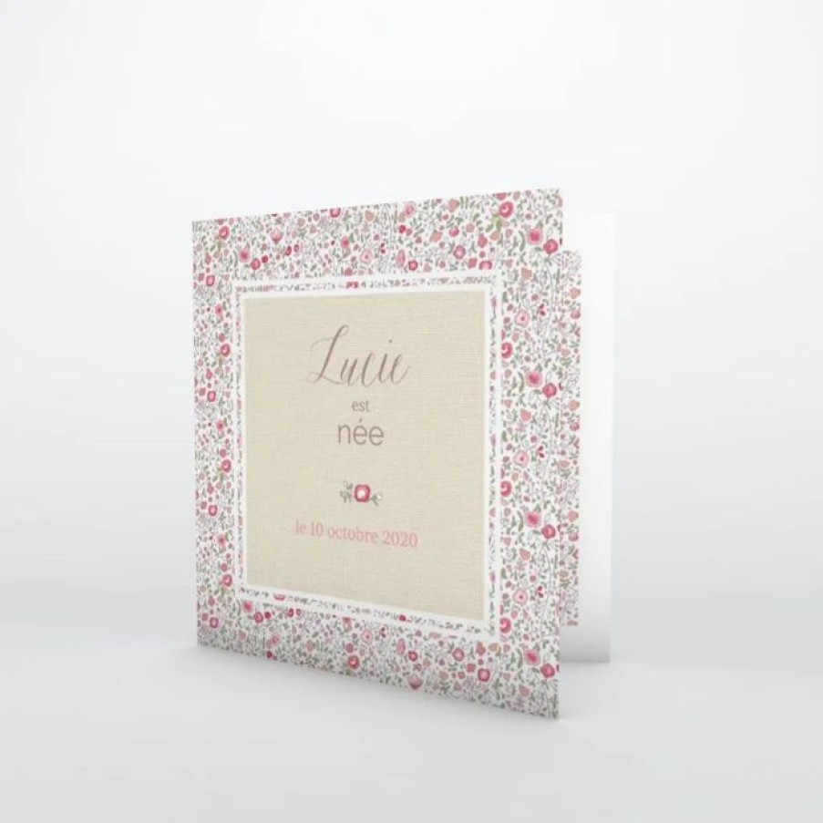 Hot Planet cards Faire Part Naissance Petites Fleurs Champetre