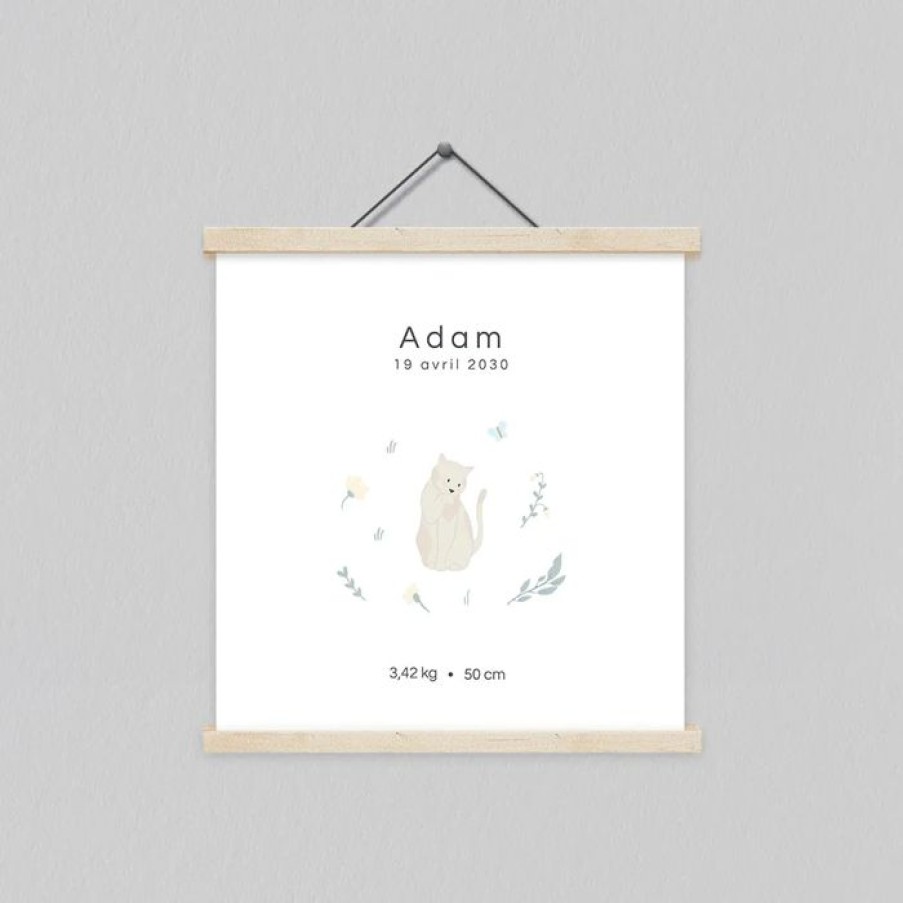 Best Planet cards Affiche Naissance Bienvenue Petit Chat 30X30