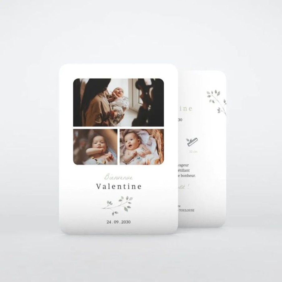 Online Planet cards Faire Part Naissance Douceur D'Eucalyptus