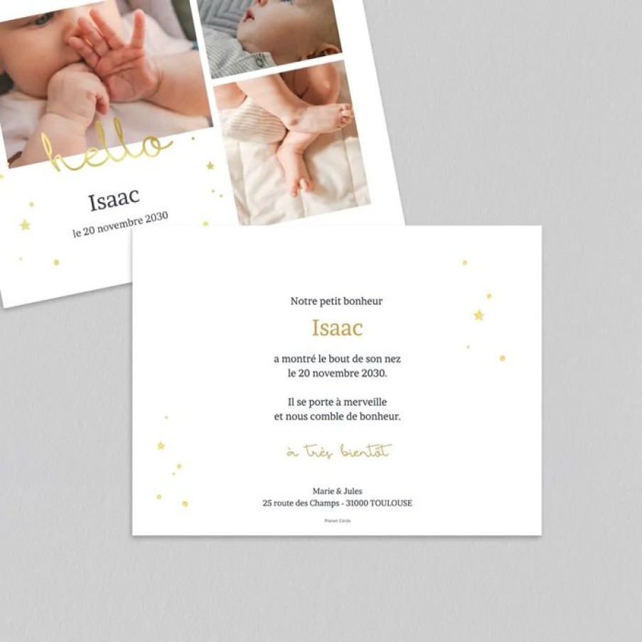 Clearance Planet cards Faire Part Naissance Etoiles Scintillantes