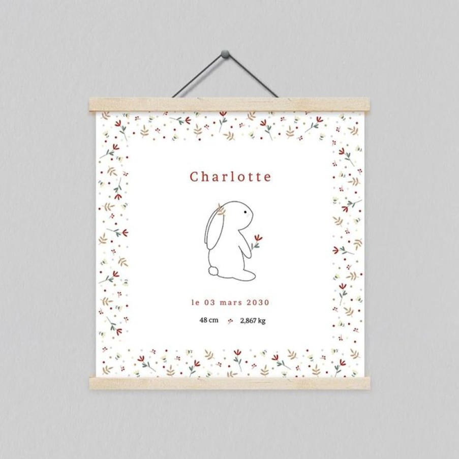 Wholesale Planet cards Affiche Naissance Lapin Liberty 40X40