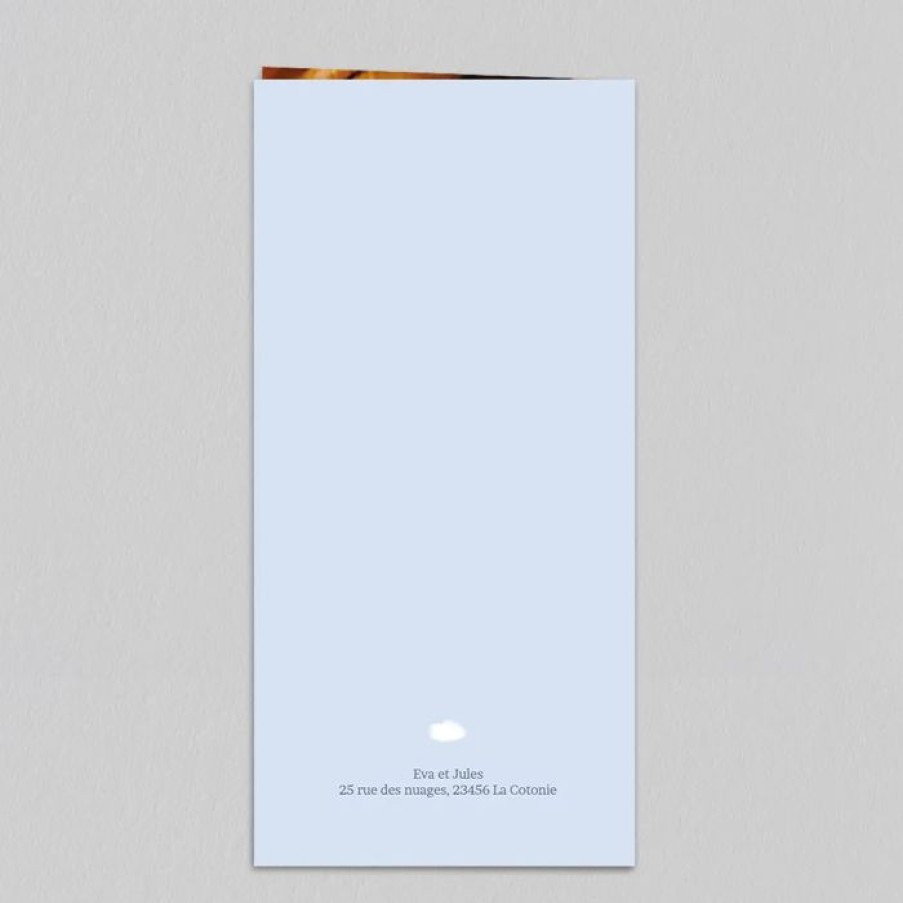 Wholesale Planet cards Menu Bapteme Lainage Nuage