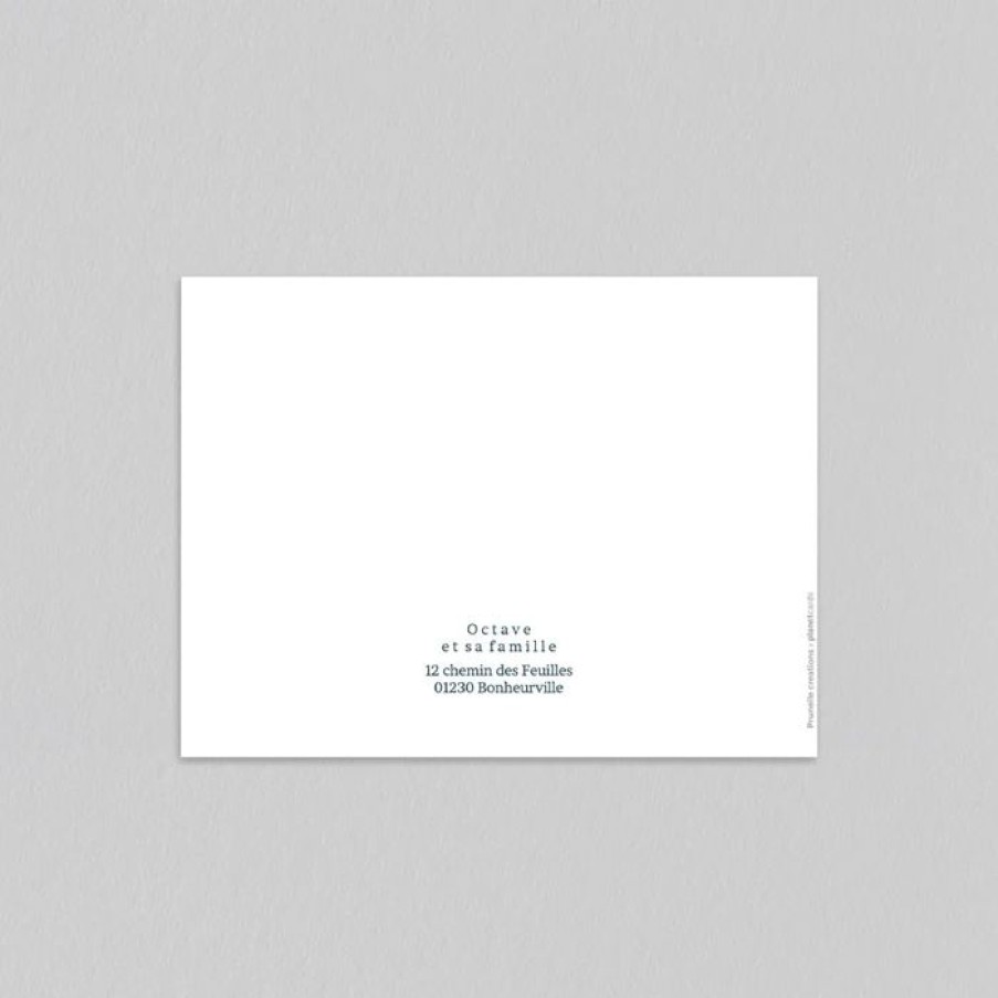 New Planet cards Faire Part Naissance Petites Feuilles Dorees