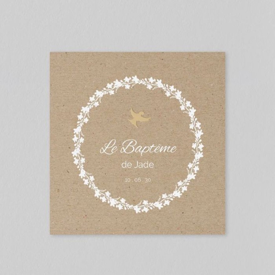 Best Planet cards Faire Part Bapteme Colombe Et Kraft