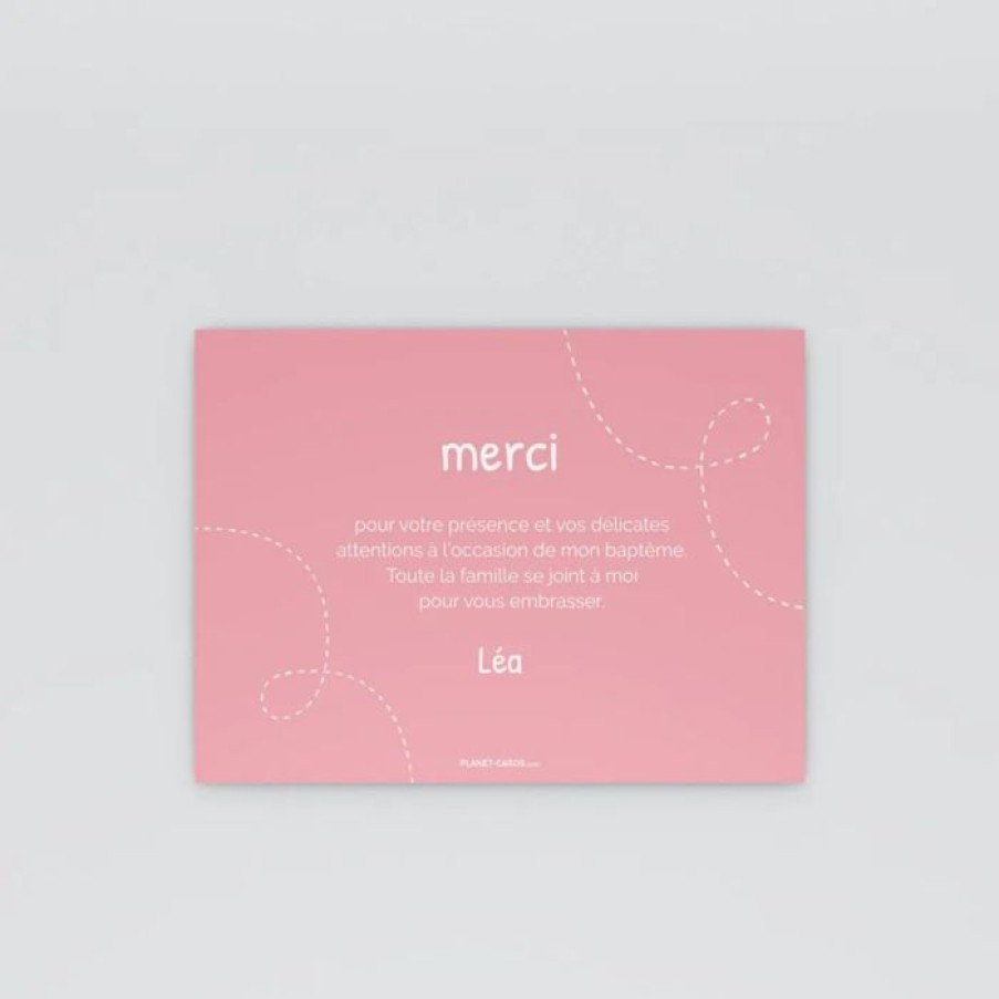 New Planet cards Remerciement Bapteme Abeille Rose