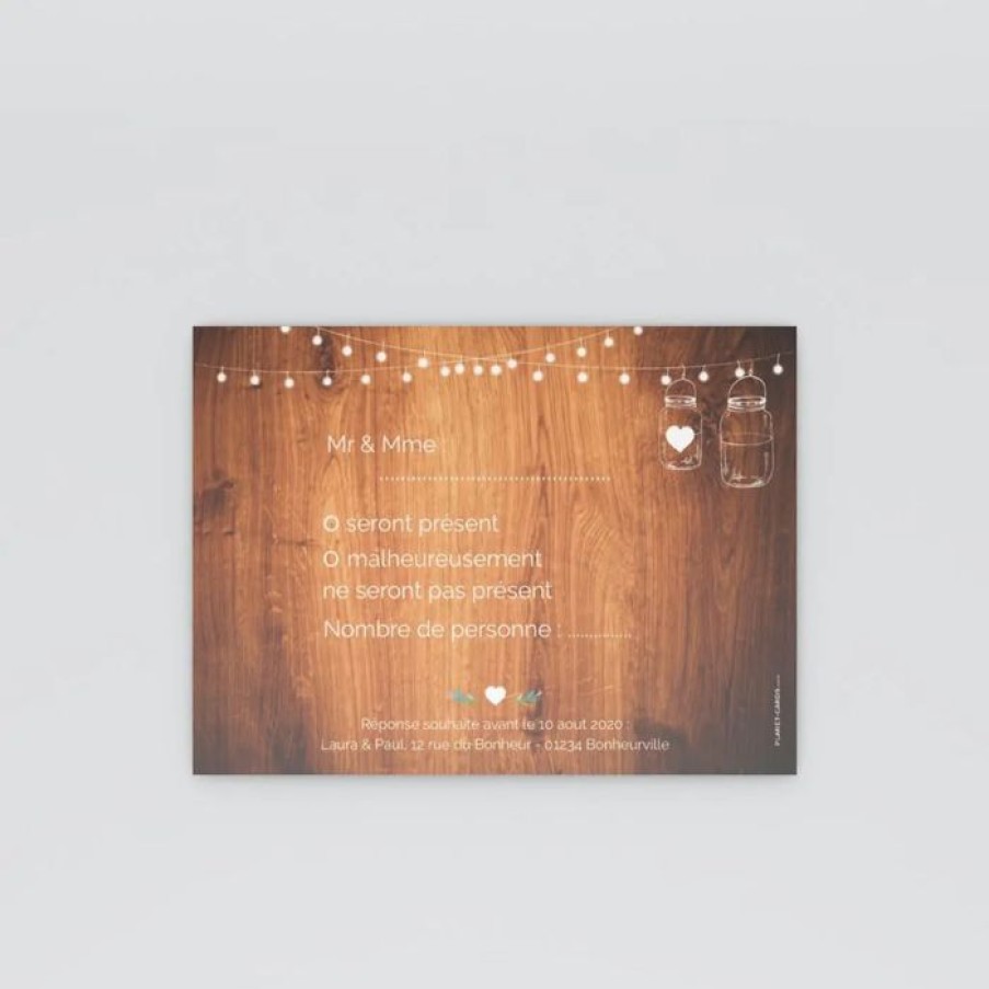 Hot Planet cards Coupon-Reponse Mariage Bocal Fleuri