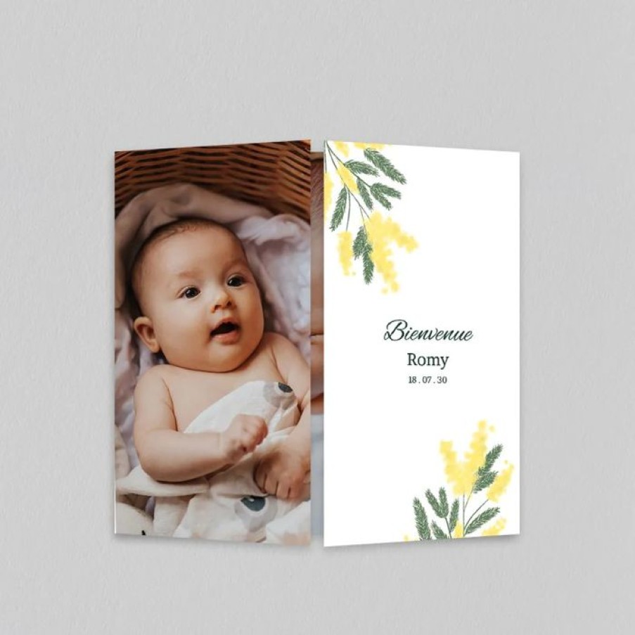 New Planet cards Faire Part Naissance Branches De Mimosa