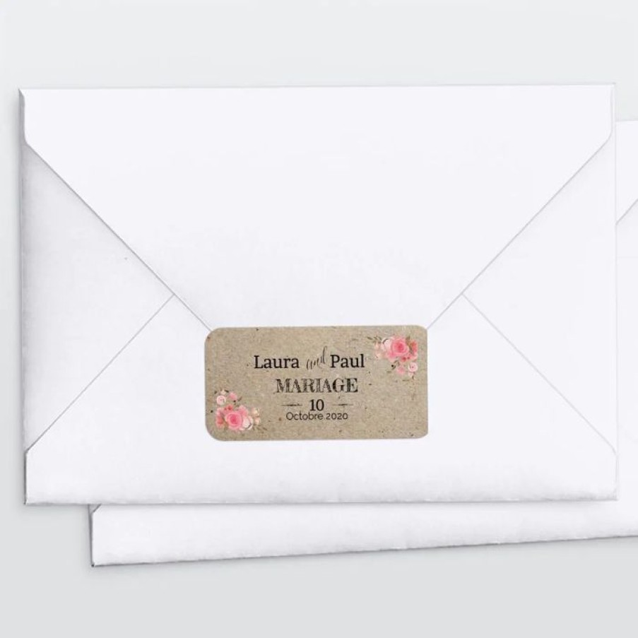 Online Planet cards Stickers Pour Enveloppes Mariage Vintage Champetre