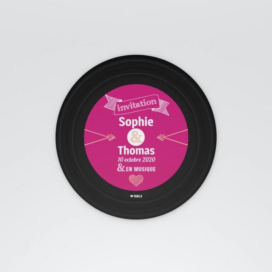 Online Planet cards Carte D'Invitation Mariage Vinyle Retro