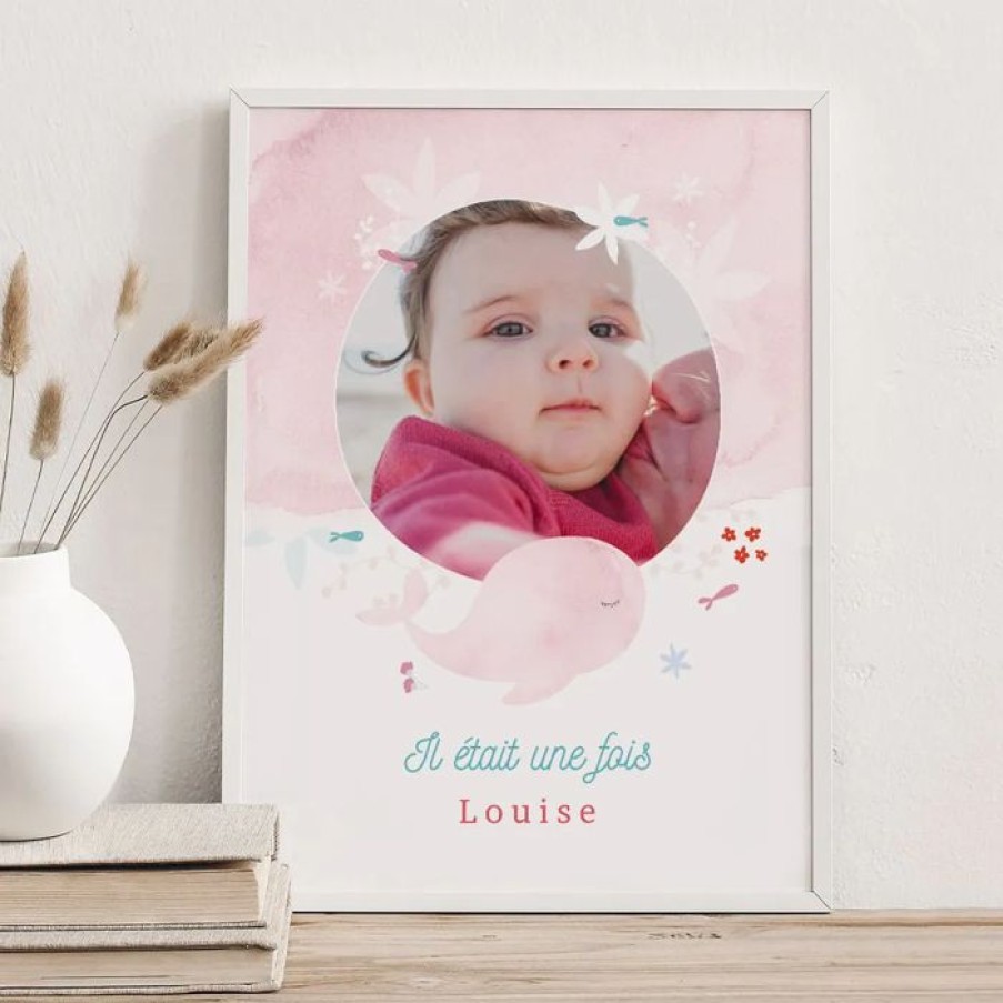 Online Planet cards Affiche Naissance Ocean Et Baleine Rose