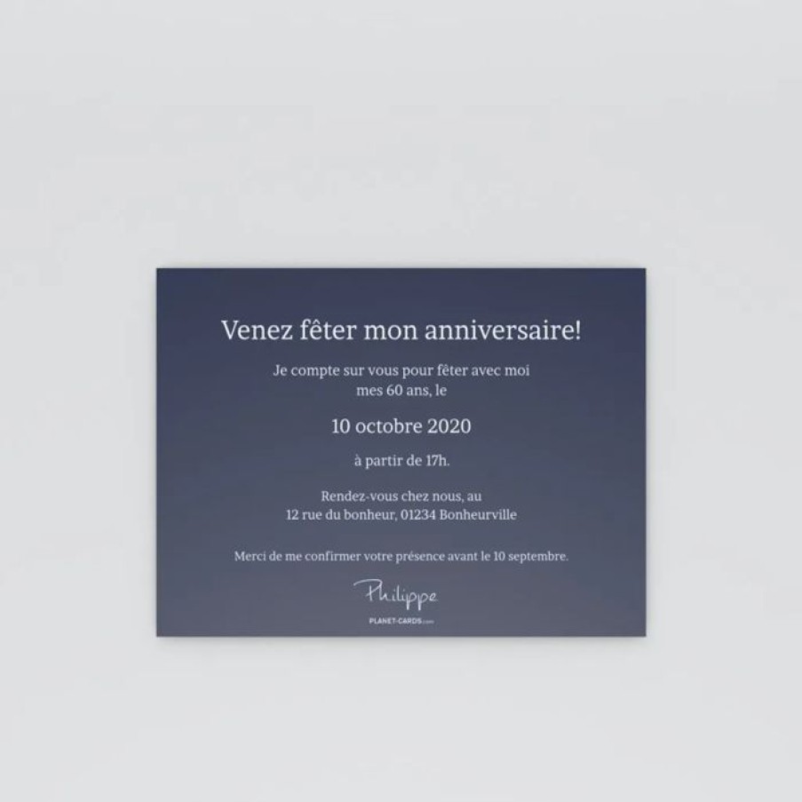 Online Planet cards Carte Invitation Anniversaire Pele-Mele 60 Ans