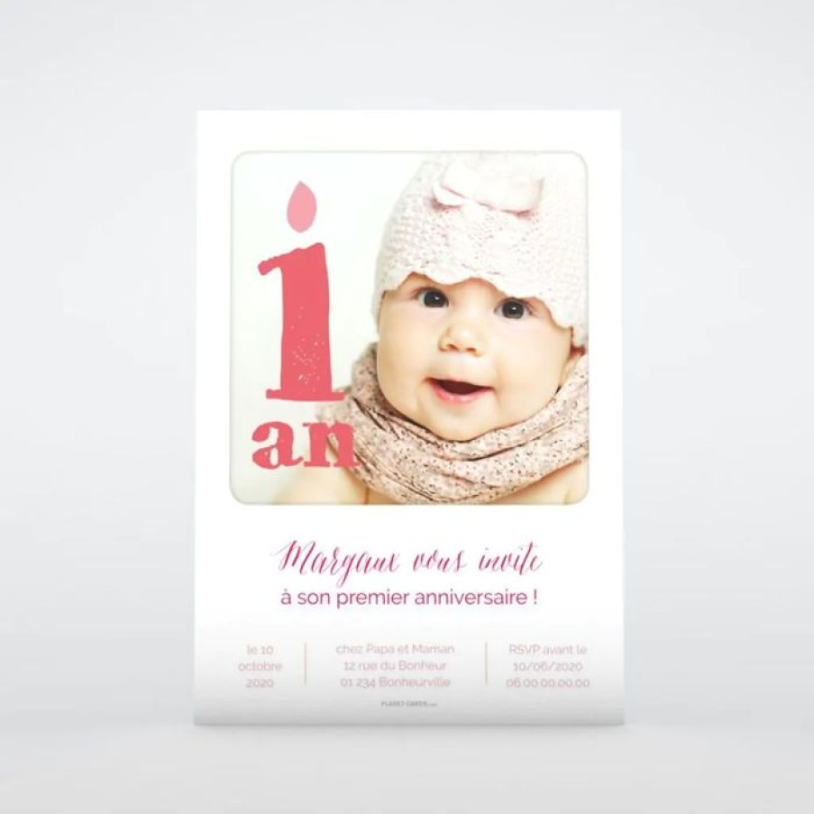 New Planet cards Carte Invitation Anniversaire Photo Et Bougie